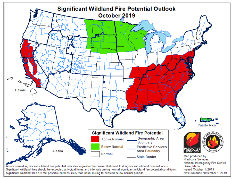 California and Southeast Expect Above Normal Wildfire Activity – K9 ...