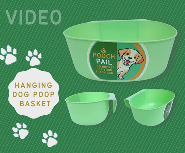 Video Pooch Pail Hanging Poop Basket for Dog Bags